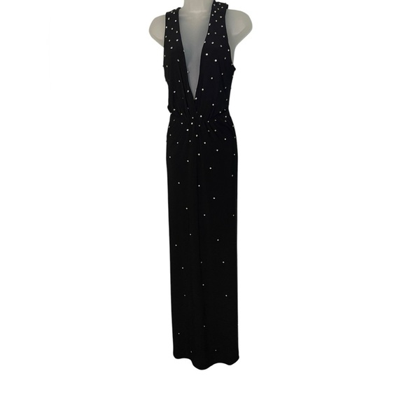 Mac Duggal 68353 Black Rhinestone Gown 18W NWT Open Back Jersey Evening Dress - Picture 2 of 6
